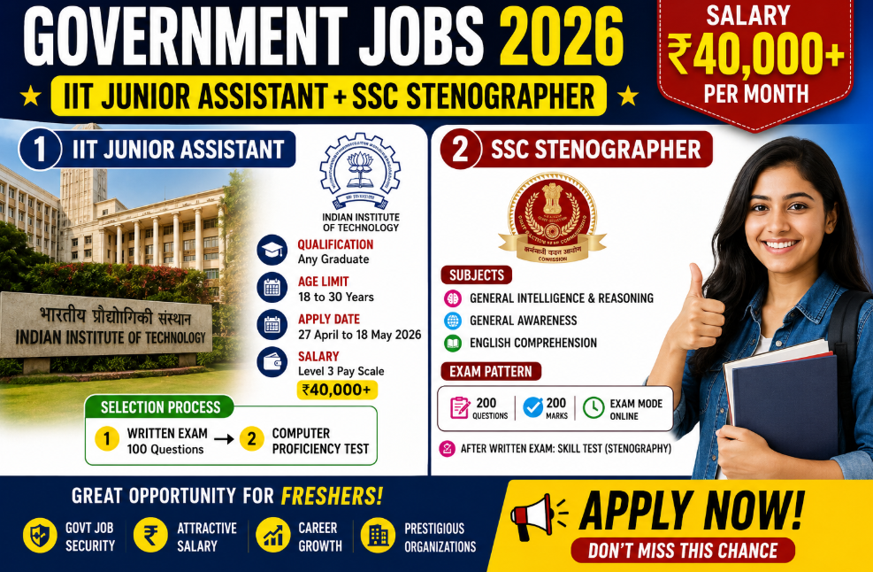 IIT भर्ती + SSC Steno 2026